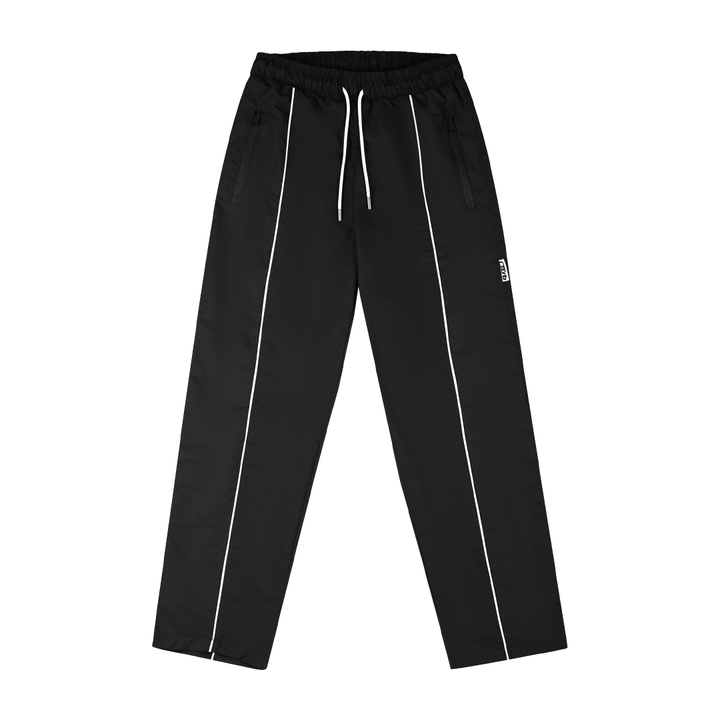 NYLON PIPING TRACKPANTS BLACK