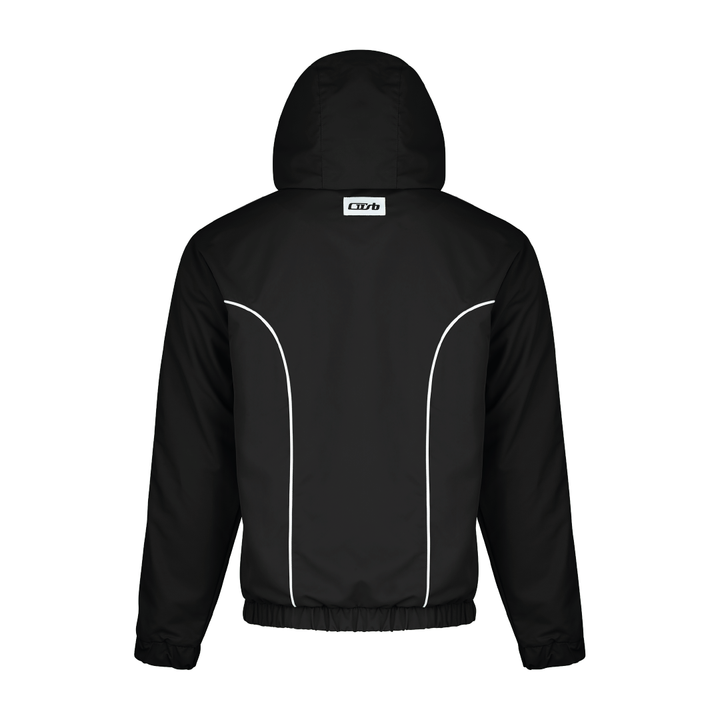 NYLON PIPING ZIP-UP BLACK