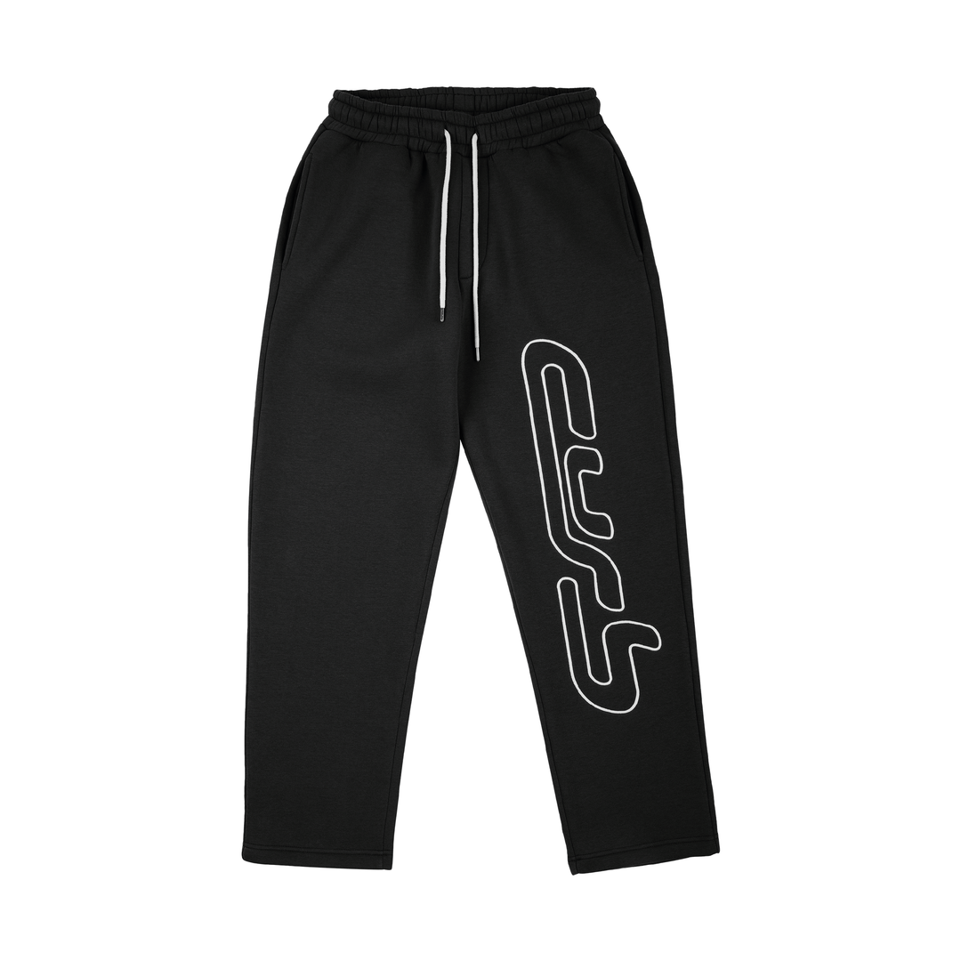 OUTLINE EMBROIDERY JOGGER BLACK